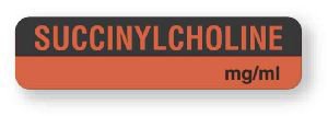 Picture of Drug Label UAL™ Anesthesia Label Succinylcholine mg/mL Fluorescent Red 5/16 X 1-1/4 InchULAM725