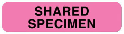 Picture of Pre-Printed Label UAL™ Laboratory Use White Paper SHARED SPECIMEN Lab / Specimen 5/16 X 1-1/4 InchULSI124