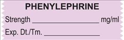 Picture of Drug Label UAL™ Anesthesia Label Phenylephrine Strength_mcg/mL Exp Dt Tm_ Violet 1/2 X 1-1/2 InchULTA150