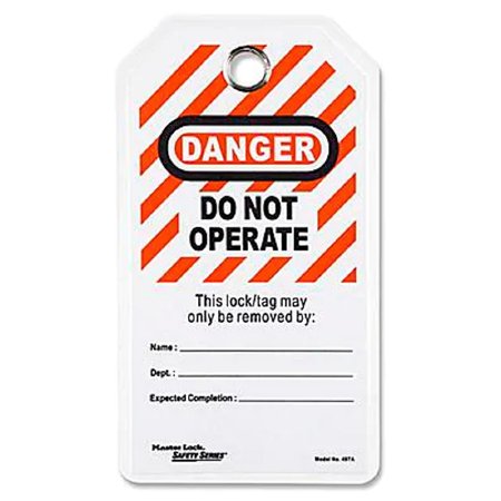 Picture of Warning Tag With Caution White / Orange / Black 3-1/8 X 5-3/4 Inch 3-1/8 X 5-3/4 Inch Polyester 12 per PackS-18245