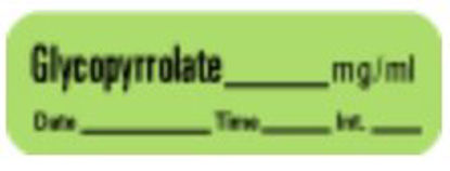 Picture of Drug Label PDC® Anesthesia Label Glycopyrrolate mg/mL Date_Time_Int_ Green 1/2 X 1-1/2 InchLAN-9