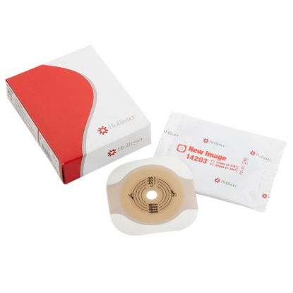 Picture of Ostomy Barrier New Image™ Flextend™ Trim to Fit, Standard Wear Adhesive Tape 57 mm Flange Red Code System Hydrocolloid Up to 1-3/4 Inch Opening14203