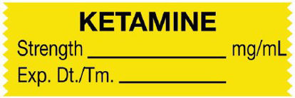 Picture of Drug Label UAL™ Anesthesia Label Normal Saline Strength Exp Dt Tm White 1/2 X 1-1/2 InchULTJ03