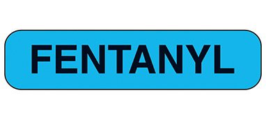 Picture of Drug Label UAL™ Anesthesia Label Fentanyl Blue 3/8 X 1-5/8 Inch2311
