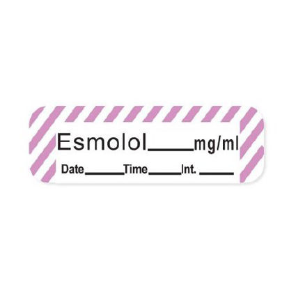 Picture of Drug Label PDC® Anesthesia Label Esmolol_mg/mL Date_Time_Int_ Violet / White 1/2 X 1-1/2 InchLANS-20