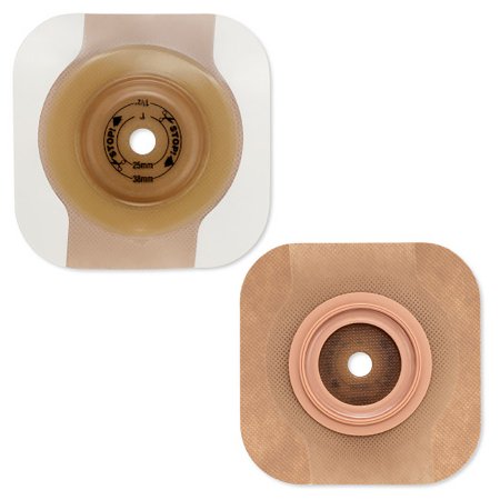 Picture of Ostomy Barrier New Image™ CeraPlus™ Trim to Fit, Extended Wear Adhesive Tape Borders 57 mm Flange Red Code System Up to 1-1/2 Inch Opening11403