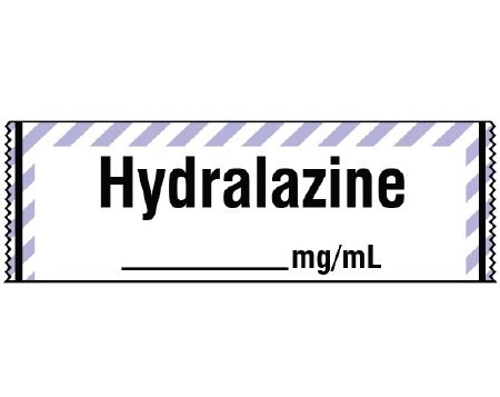 Picture of Drug Label Shamrock Anesthesia Label Tape Hydralazine_mg/mL Violet / White 1/2 X 1 InchSA-2911