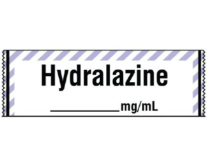 Picture of Drug Label Shamrock Anesthesia Label Tape Hydralazine_mg/mL Violet / White 1/2 X 1 InchSA-2911