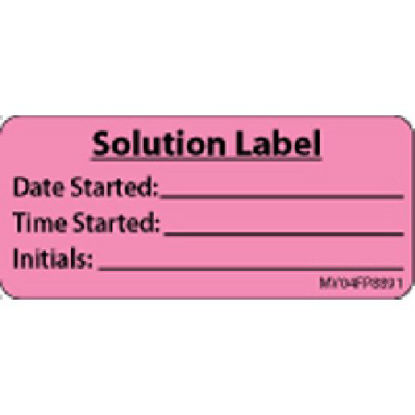 Picture of Pre-Printed Label MedVision® Laboratory Use Pink Paper Solution Label/Date Started/Time Started/Initials Black Lab / Specimen 1 X 2-1/4 InchMV04FP8891