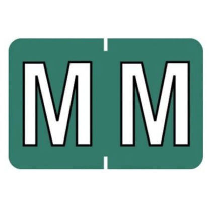 Picture of Pre-Printed Label Barkley® Chart Tab Dark Green Laminated R R White Alpha Series 5 X 1-1/2 Inch901-34131