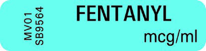 Picture of Drug Label MedVision® Anesthesia Label Fentanyl mcg_mL Blue 5/16 X 1-1/4 InchMV01SB9564