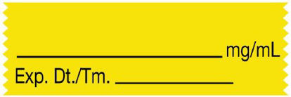 Picture of Pre-Printed / Write On Label UAL™ Communication Fill In Yellow Paper __________ mg/mL / Exp.Dt./Tm. _______ Syringe Label 1/2 X 1-1/2 InchULTA05