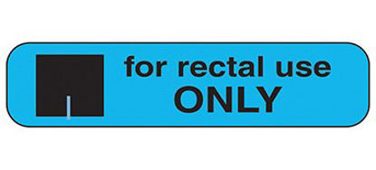 Picture of Pre-Printed Label Indeed Auxiliary Label Blue Paper For Rectal Use Only Black Safety and Instructional 3/8 X 1-5/8 Inch2066