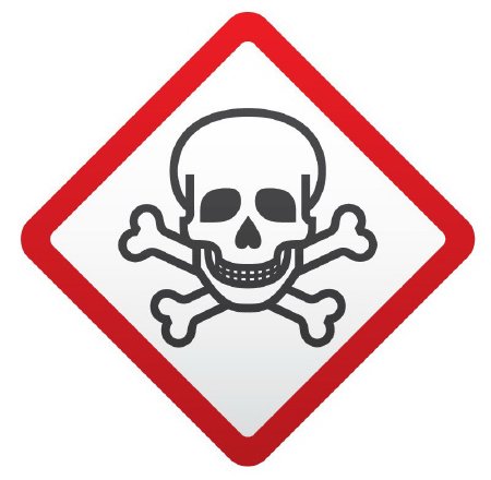 Picture of Pre-Printed Label PDC® Warning Label Red / White Coated Paper GHS Symbol Black Biohazard 1-1/2 X 1-1/2 InchULGHS6