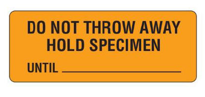 Picture of Pre-Printed Label Laboratory Use Orange Permanent Paper Do Not Throw Away Hold Specimen Black Lab / Specimen 1 X 2-1/4 InchUPCR-6003