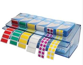 Picture of Label Dispenser PolarSafe®  5 X 6 X 12 Inch For use with all Polar Labels and Rolls Blue Acrylic Strip and Dot Style0439691