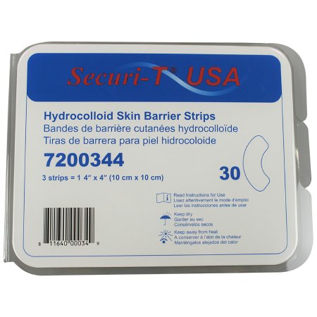 Picture of Skin Barrier Strip Securi-T® Mold to Fit, Standard Wear Adhesive Without Tape Without Flange Universal System Hydrocolloid 1/2 Arch7200344