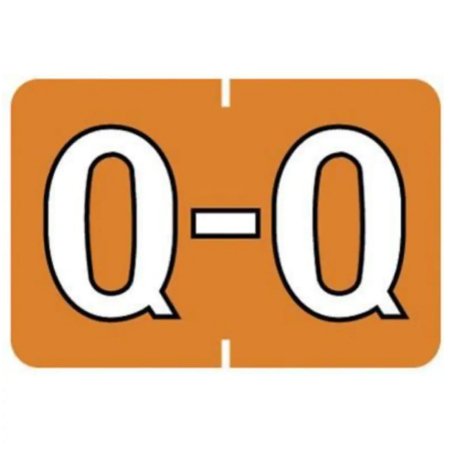 Picture of Pre-Printed Label Barkley® Chart Tab Orange Laminated Q Q White Alpha Series 24 X 1-1/2 Inch901-34135