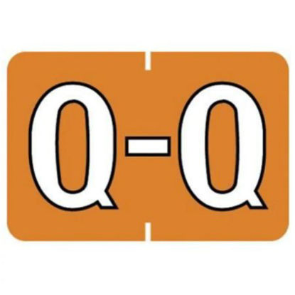 Picture of Pre-Printed Label Barkley® Chart Tab Orange Laminated Q Q White Alpha Series 24 X 1-1/2 Inch901-34135