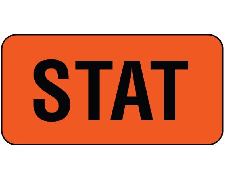 Picture of Pre-Printed Label Shamrock Advisory Label Red Vinyl STAT Black Alert Label 3/4 X 1-1/2 InchUPCR-3005