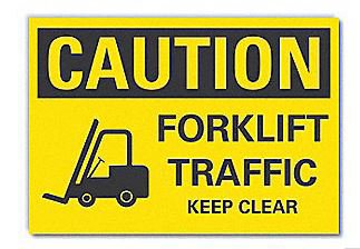 Picture of Door / Wall Sign Caution LYLE CAUTION Forklift Trucks Operating Beyond This Point456G86
