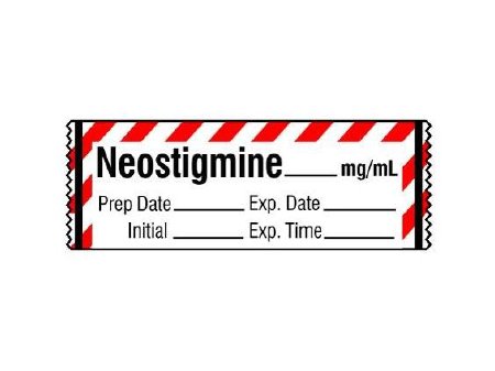 Picture of Drug Label Shamrock Anesthesia Label Neostigmine _____ mg / mL / Prep Date _____ Exp. Date _____ / Initial _____ Exp. Time _____ Red / White 1/2 X 1 InchSA-231-EXP