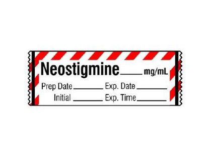 Picture of Drug Label Shamrock Anesthesia Label Neostigmine _____ mg / mL / Prep Date _____ Exp. Date _____ / Initial _____ Exp. Time _____ Red / White 1/2 X 1 InchSA-231-EXP