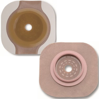 Picture of Ostomy Barrier New Image™ Flextend™ Trim to Fit, Standard Wear Adhesive Tape 102 mm Flange Yellow Code System Up To 3-1/2 Inch Opening14206