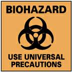 Picture of Door Sign Caution National Marker™ Biohazard Use Universal Precautions18999760