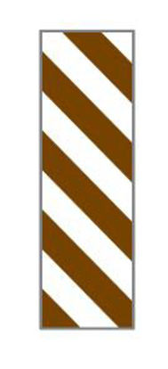 Picture of Pre-Printed Label Key Surgical® Multipurpose Label Brown / White Tape Diagonal Stripe Patterned 1/4 InchT-320-0108