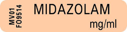 Picture of Drug Label Barkley® Anesthesia Label Mdazolam mg/mL Orange 5/16 X 1-1/4 InchMV01FO9514