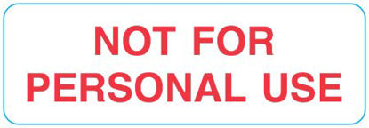 Picture of Pre-Printed Label Auxiliary Label Red Fluorescent Paper Not Personal Use Black Safety and Instructional 1 X 3 InchUL357135V