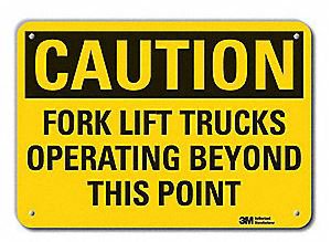 Picture of Wall Sign Caution LYLE CAUTION Forklift Trucks Operating Beyond This Point460A56