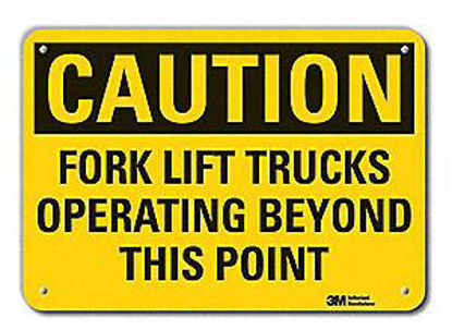 Picture of Wall Sign Caution LYLE CAUTION Forklift Trucks Operating Beyond This Point460A56