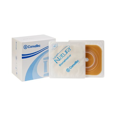 Picture of Ostomy Barrier Sur-Fit Natura® Trim to Fit, Extended Wear Stomahesive® Without Tape Sur-Fit® Natura® System Hydrocolloid 1 to 1-1/4 Inch Opening 4 X 4 Inch401575