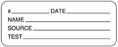 Picture of Pre-Printed / Write On Label UAL™ Communication Fill In White Paper # _______ DATE ______ / NAME _________ / SOURCE ________ / TEST ________ Syringe Label 7/8 X 2-1/4 InchULMI206