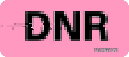 Picture of Pre-Printed Label MedVision® Instructional Label Fluorescent Red Paper DNR Black Safety and Instructional 1X 2-1/4 InchMV04FR1311