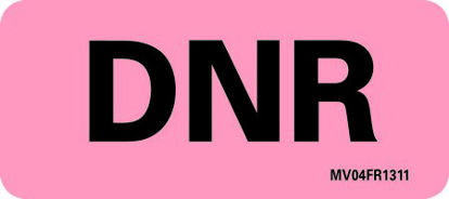 Picture of Pre-Printed Label MedVision® Instructional Label Fluorescent Red Paper DNR Black Safety and Instructional 1X 2-1/4 InchMV04FR1311