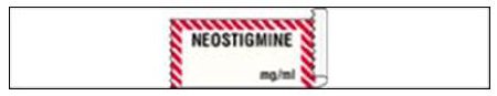 Picture of Drug Label UAL™ Anesthesia Label Neostigmine Strength_mg/mL Exp Dt Tm_ White 1/2 X 1-1/2 InchULTJ017