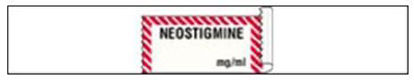 Picture of Drug Label UAL™ Anesthesia Label Neostigmine Strength_mg/mL Exp Dt Tm_ White 1/2 X 1-1/2 InchULTJ017