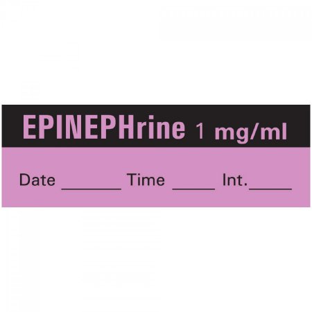 Picture of Drug Label PDC® Anesthesia Label EPINEPHrine 1mg/mL date_time_int_ Violet 1/2 X 1-1/2 InchAN-6D1