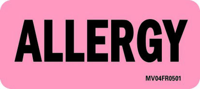Picture of Pre-Printed Label MedVision® Allergy Alert Fluorescent Red Allergy Black Alert Label 1 X 2-1/4 InchMV04FR0501