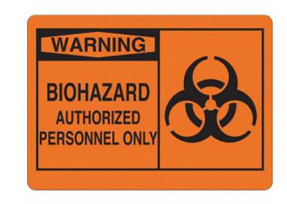 Picture of Wall Sign Caution Warning BiioHazard Authorized Personnel Only with Symbol35GA15
