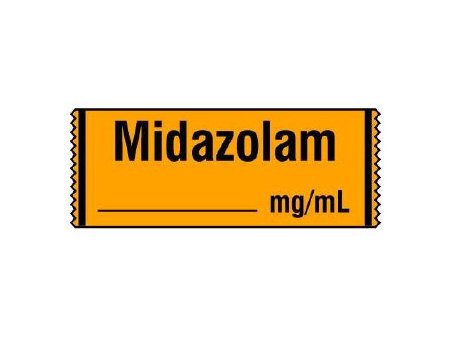 Picture of Drug Label Shamrock Anesthesia Label MIDAZOLAM / _____ mg / mL Orange 1/2 X 1 InchSA-212