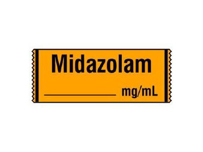 Picture of Drug Label Shamrock Anesthesia Label MIDAZOLAM / _____ mg / mL Orange 1/2 X 1 InchSA-212