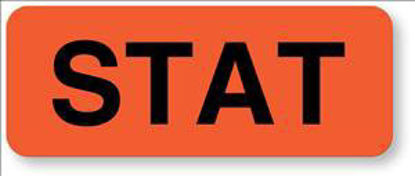 Picture of Pre-Printed Label UAL™ Advisory Label Red Paper Stat Black Alert Label 7/8 X 2-1/4 InchULHN482