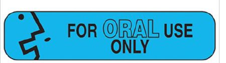 Picture of Pre-Printed Label HCL® Auxiliary Label Blue Paper For ORAL Use Only Black Safety and Instructional 3/8 X 1-5/8 Inch2046