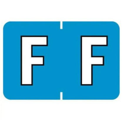 Picture of Pre-Printed Label Barkley® Chart Tab Blue Laminated F F White Alpha Series 15 X 1-1/2 Inch901-34123