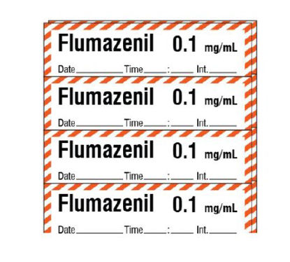 Picture of Drug Label Shamrock Anesthesia Label Flumazenil / 0.1 mg/mL White 1/2 X 1 InchSA-239
