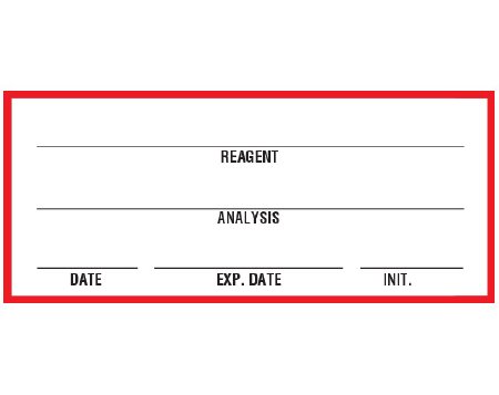 Picture of Pre-Printed / Write On Label Shamrock Communication Fill In White Litho Paper _____ / REAGENT / _____ / ANALYSIS / _____ DATE INIT Black Lab / Specimen 2 X 4-1/4 InchREA-2